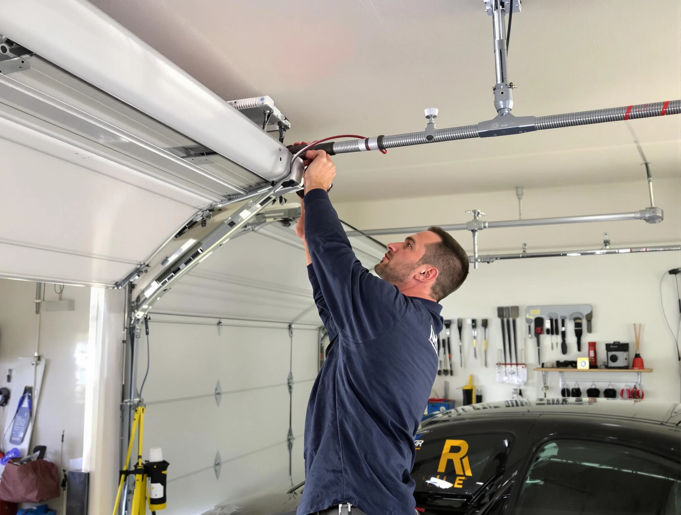 Wayne Garage Door Repair technician performing garage door cable repair in Wayne