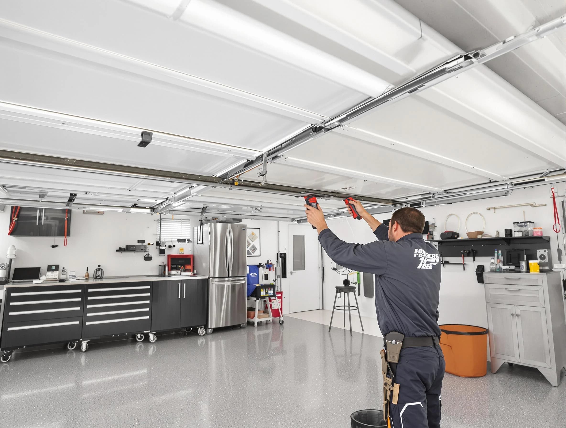 Overhead garage door repair service by Wayne Garage Door Repair in Wayne
