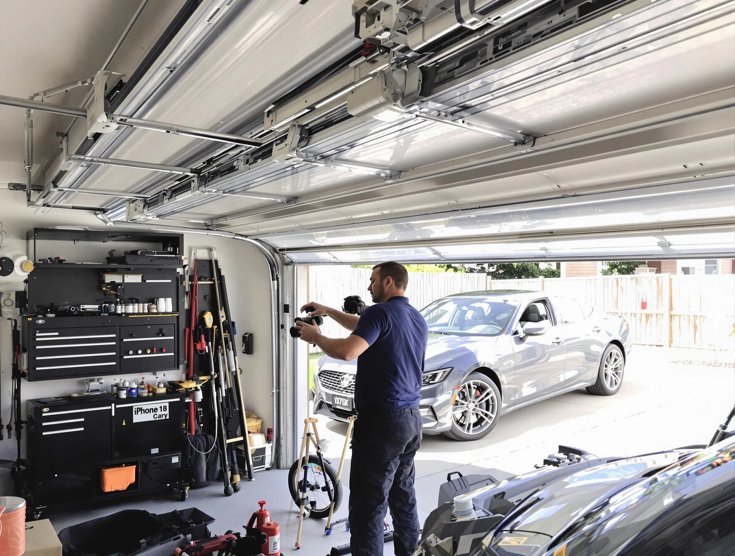 Wayne Garage Door Repair technician fixing noisy garage door in Wayne