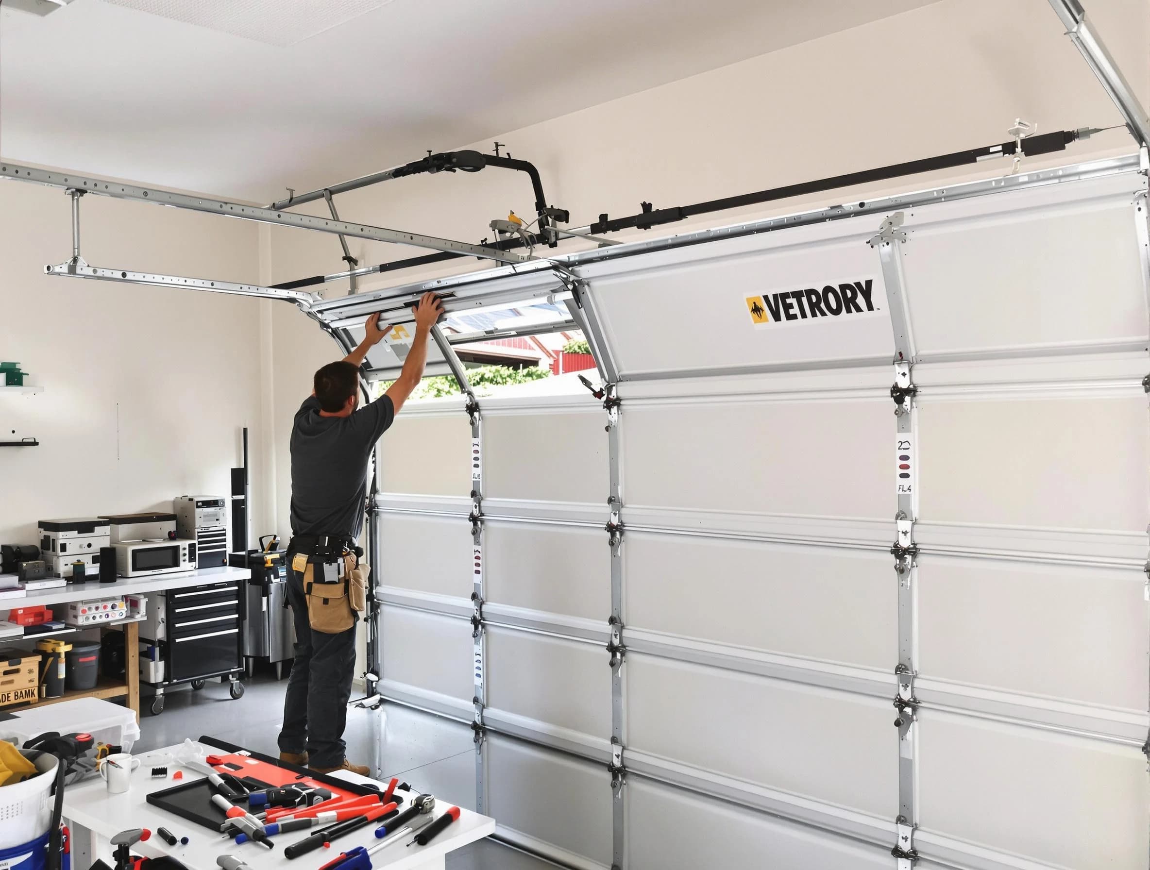 Wayne Garage Door Repair technician performing section replacement in Wayne