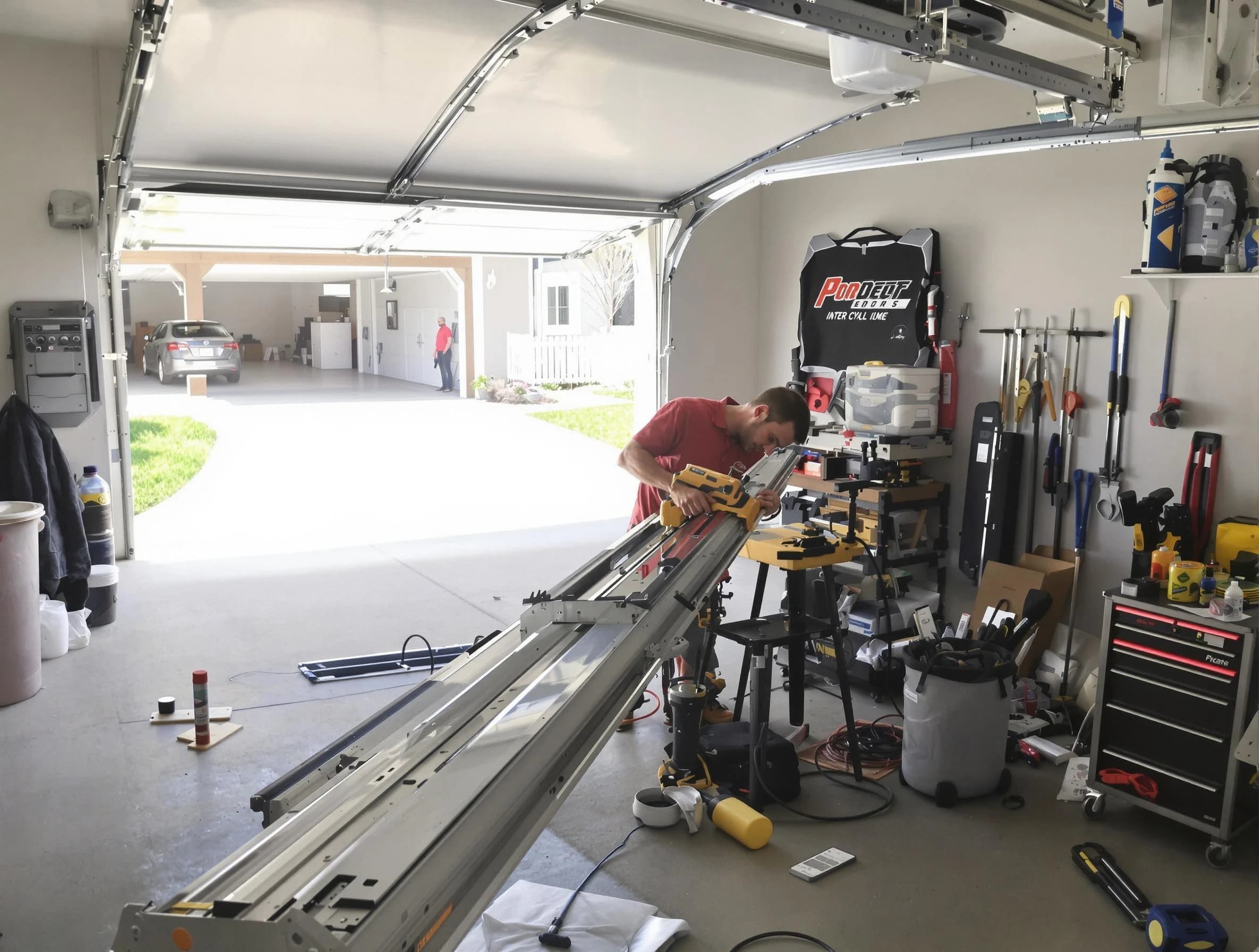 Wayne Garage Door Repair expert performing track repair in Wayne