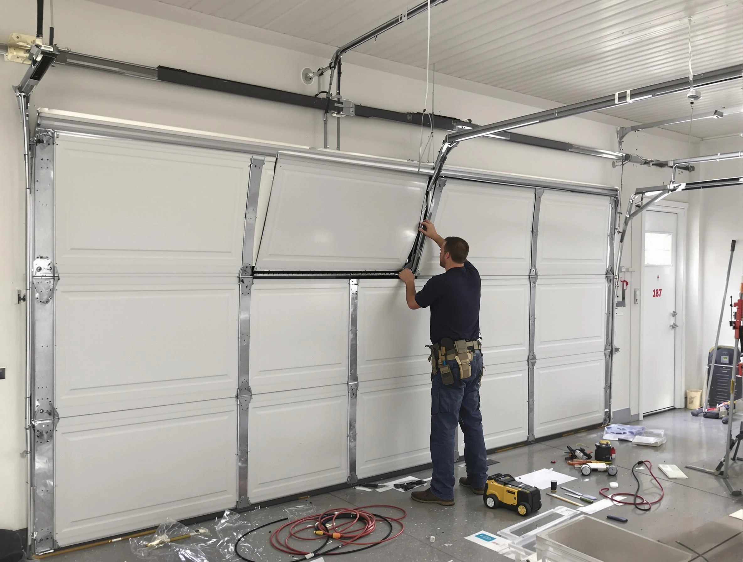 Garage Door Section Replacement in Wayne