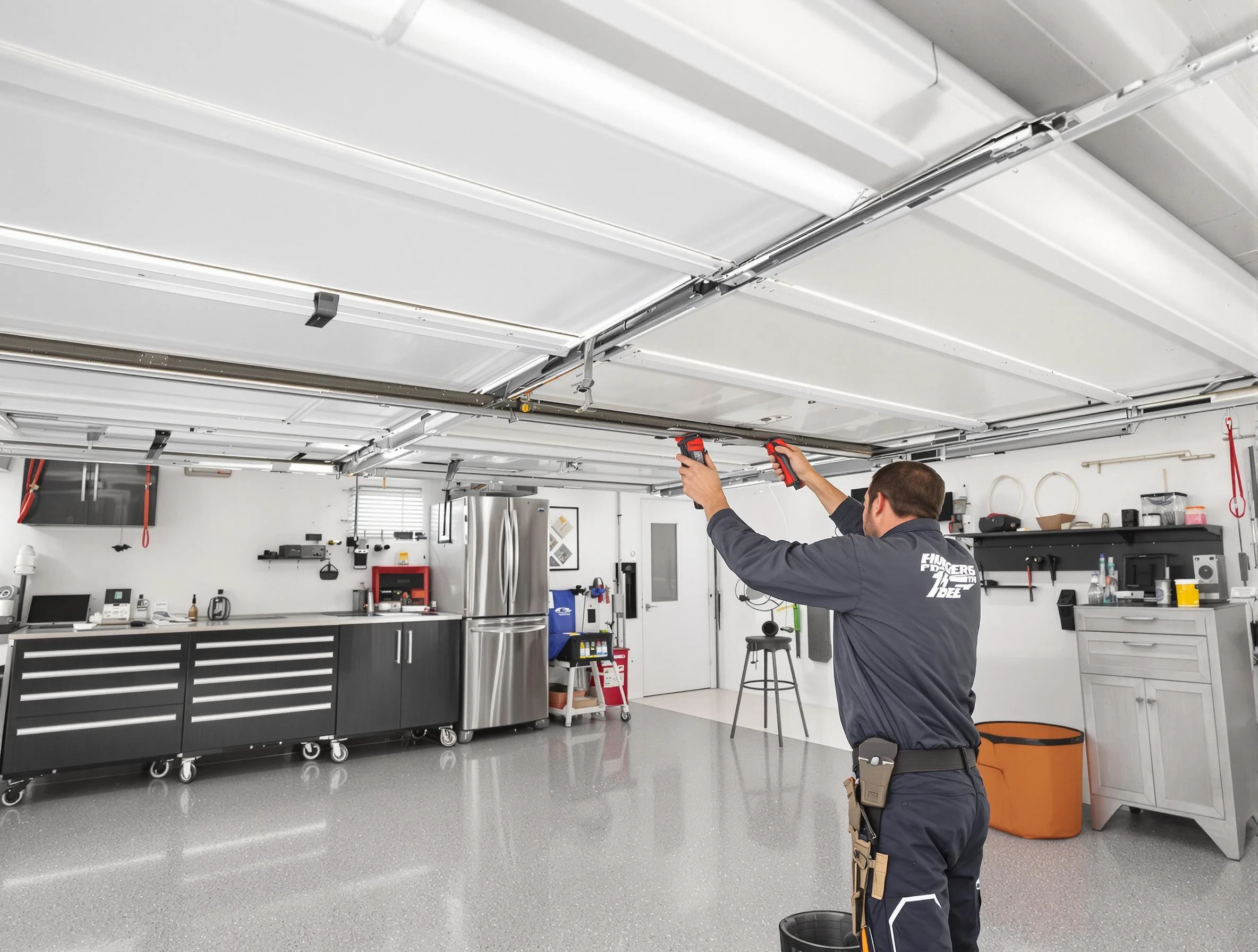 Overhead garage door repair service by Wayne Garage Door Repair in Wayne
